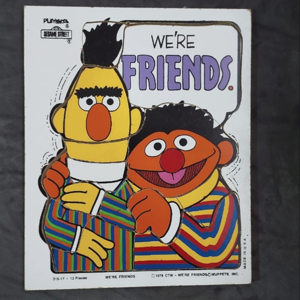 Puzzle Playskool 2 for$32 Wooden Sesame Street Muppets Vintage 1976